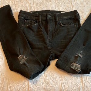 Rag and Bone ash black distressed skinny jeans 29